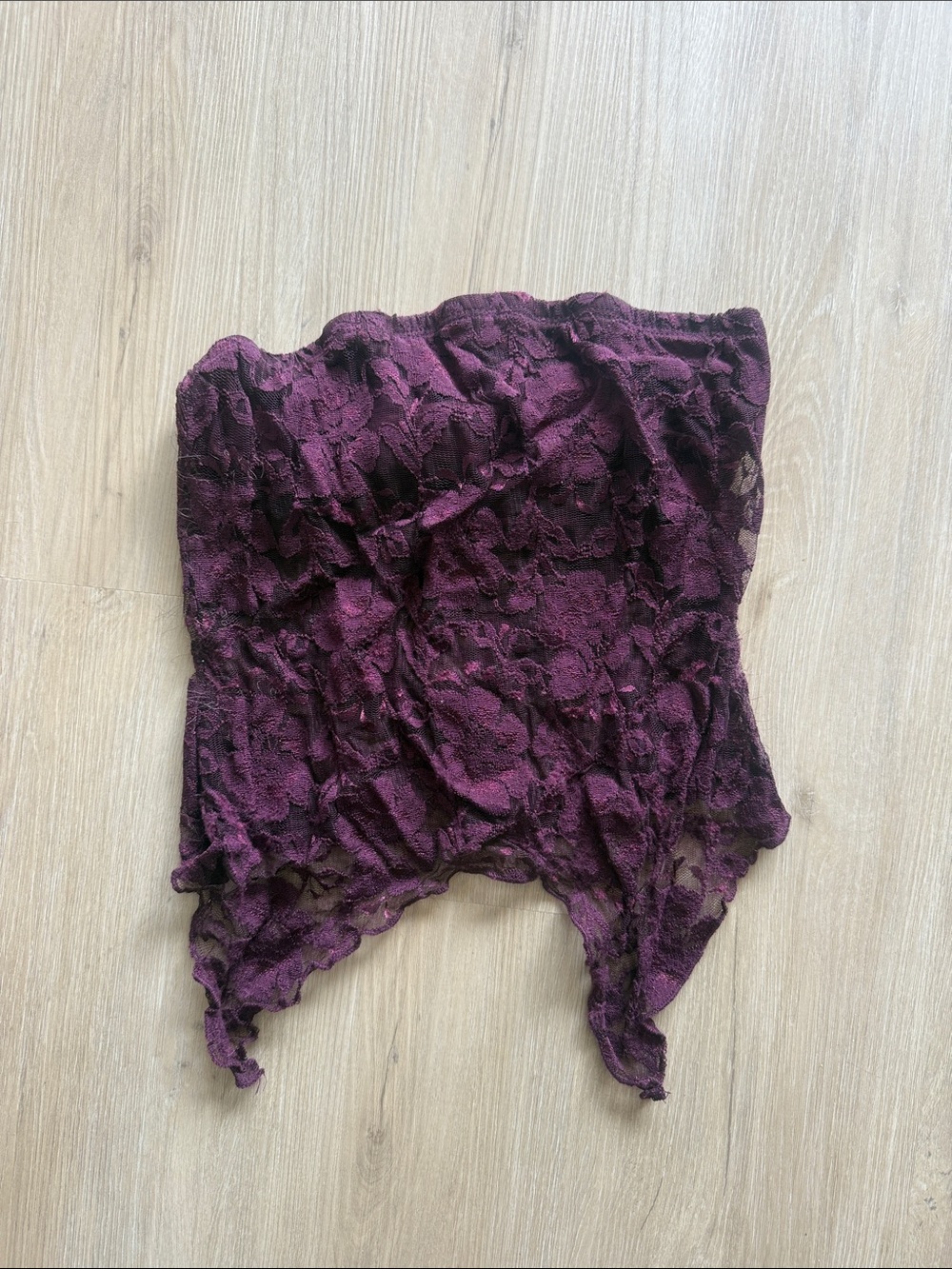 Urban Outfitters Lace Strapless Bandeau - Plum